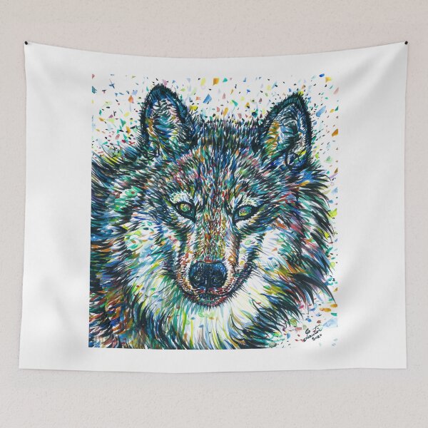 Artikelvorschau, WOLF - Aquarell- und Tuscheporträt entworfen und verkauft von lautir.