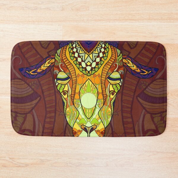 Item preview, Guru Goat in colourful boho patterns designed and sold by SeraphineArts.