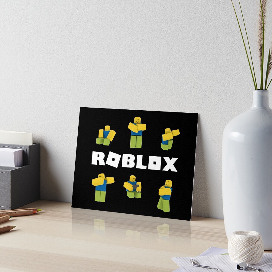 Roblox Noob Art Board Print By Nice Tees Redbubble - cute roblox noob art