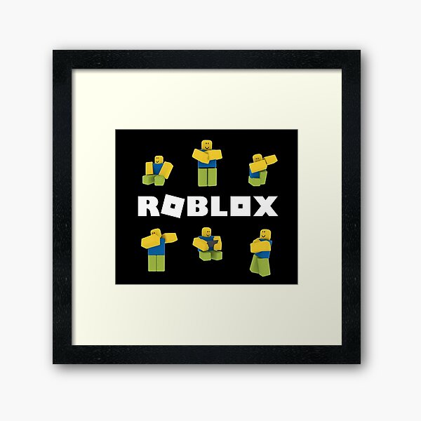 Roblox Noob Meme Framed Art Print By Raynana Redbubble - roblox studio suit art