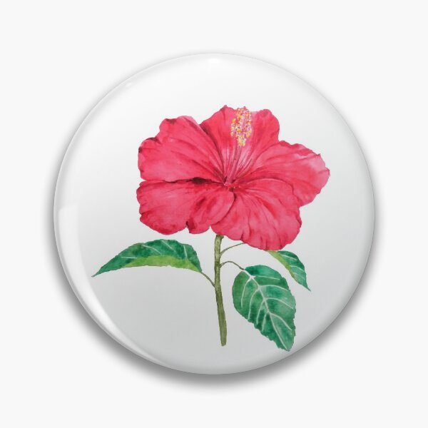 Item preview, pintado a mano una pintura de acuarela de hibisco rojo  designed and sold by SelenePaintings .