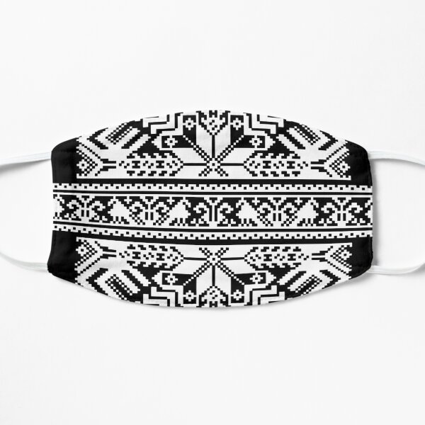 Latvian Traditional Symbols. Mono Flat Mask