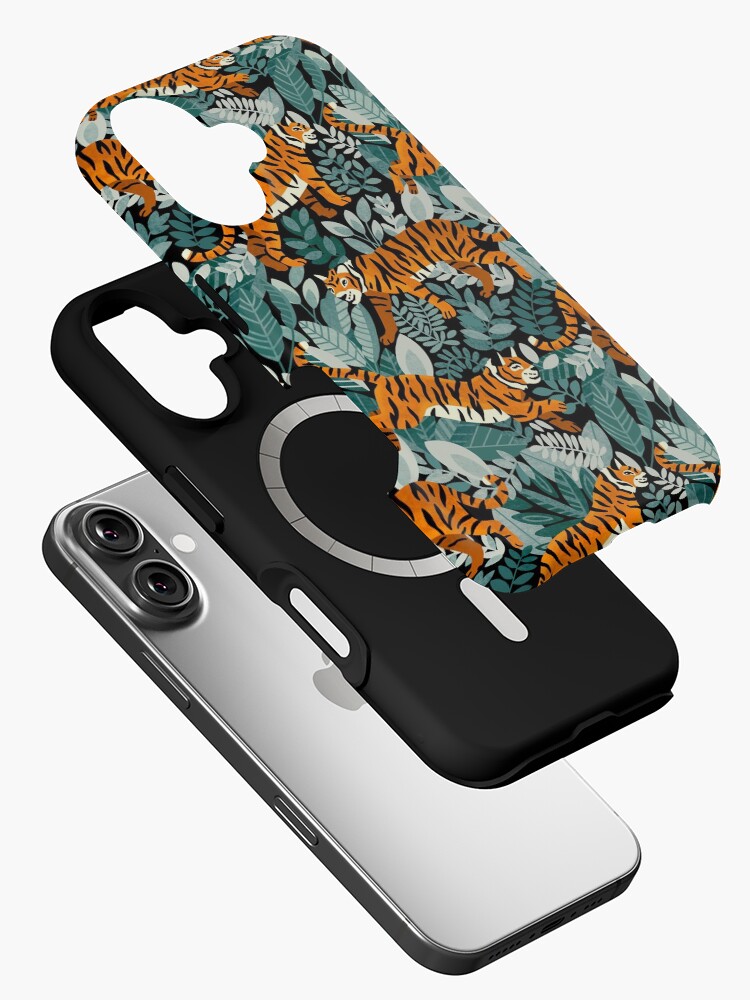 Imagen 2 de 4, Funda de iPhone con la obra Tigre de Bengala Teal Jungle, diseñada y vendida por TigaTiga.