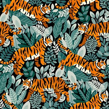 Imagen de la obra Tigre de Bengala Teal Jungle de TigaTiga