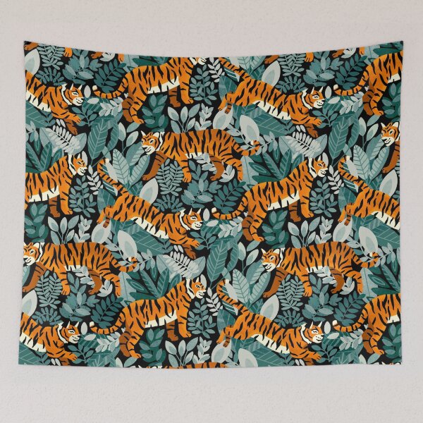 Item preview, Bengal Tiger Teal Jungle  designed and sold by TigaTiga.