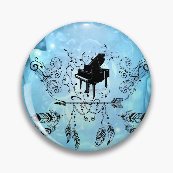 Item preview, Piano with feathers, clef and key notes designed and sold by nicky2342.