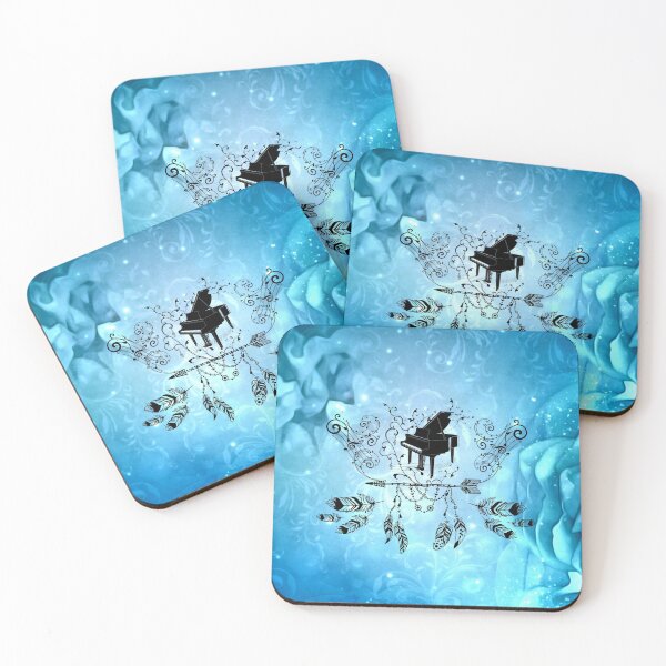 Item preview, Piano with feathers, clef and key notes designed and sold by nicky2342.