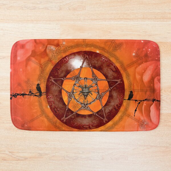 Item preview, Awesome skull on a pentagram with crows designed and sold by nicky2342.