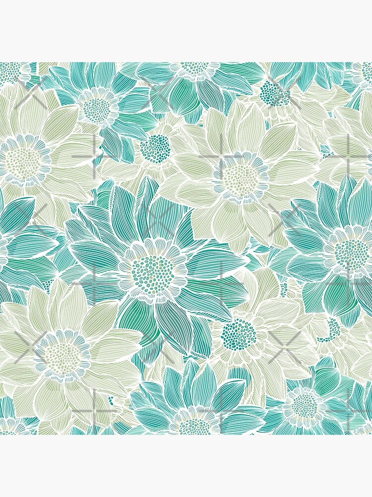 Forest Green Floral Pattern Forest Green Color Palette Art Board Print By Sketchbookjo Redbubble