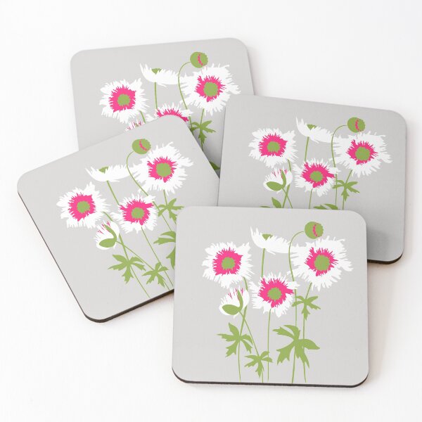 Item preview, Graphic ragged poppies white pink designed and sold by Sarah Trett.