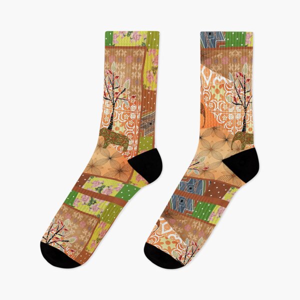 Item preview, African style seamless pattern with elephant background designed and sold by fuzzyfox.