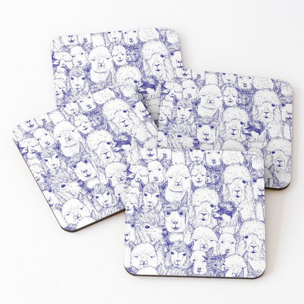 Item preview, just alpacas blue white designed and sold by scrummy.