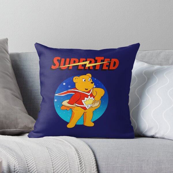 Superted the retro teddy bear Throw Pillow
