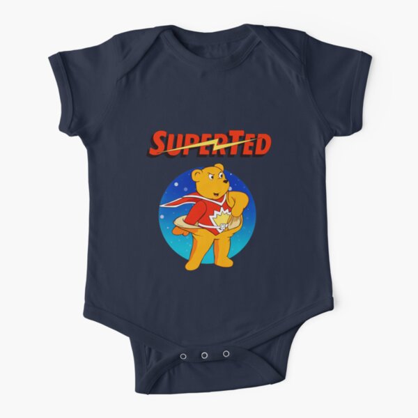 Superted the retro teddy bear Short Sleeve Baby One-Piece