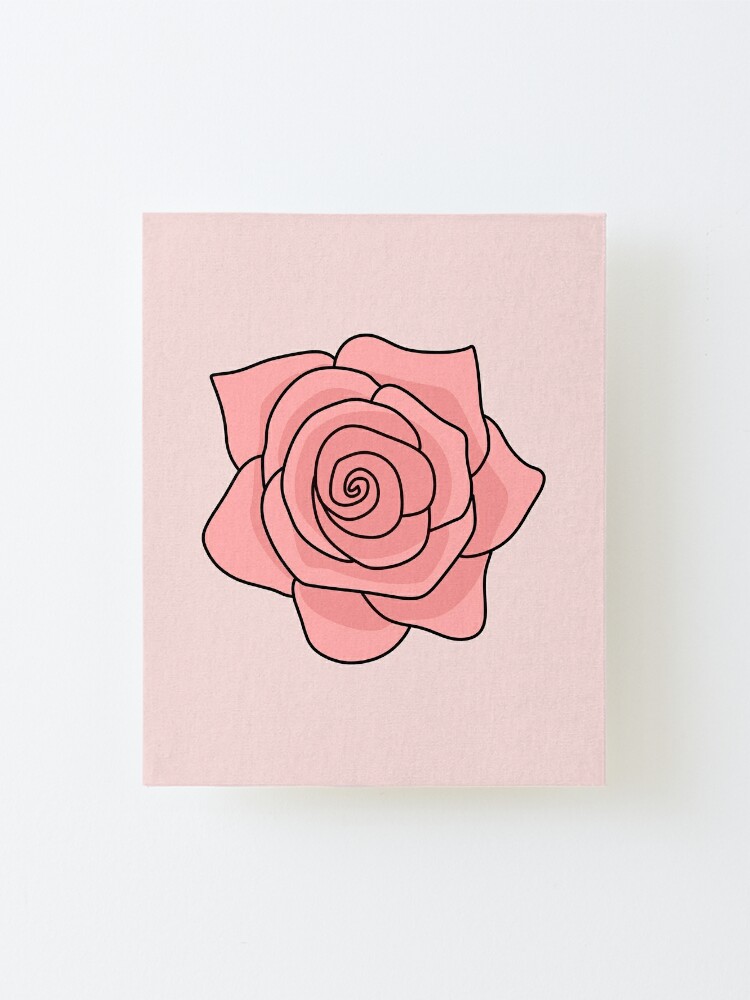 A Pink Rose Simple Drawing Mounted Print For Sale By Nutmegfairy