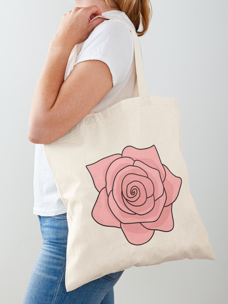 A Pink Rose Simple Drawing Tote Bag for Sale by nutmegfairy