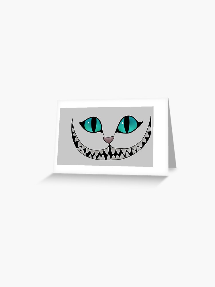 Carte De Vœux Chat Chesire Alice Aux Pays Des Merveilles Visage Masque Par Monroedesign Redbubble