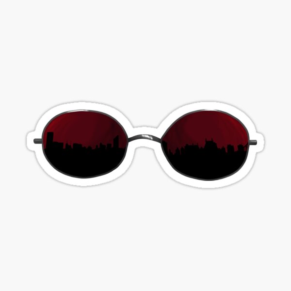 Red Glasses Stickers Redbubble - edith glasses roblox