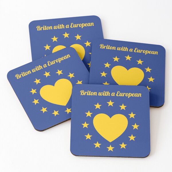 Item preview, British with a European heart - Brexit - back to the EU - blue-yellow designed and sold by KiwiBrush.