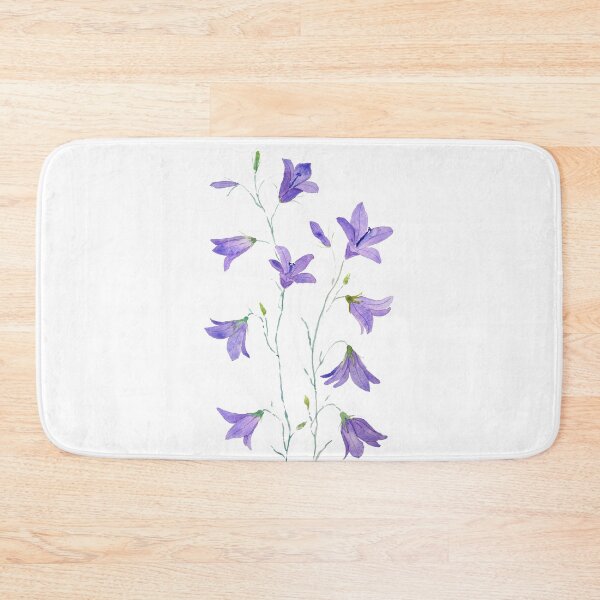 Item preview, hand painted purple harebell wildflower watercolor designed and sold by ColorandColor.