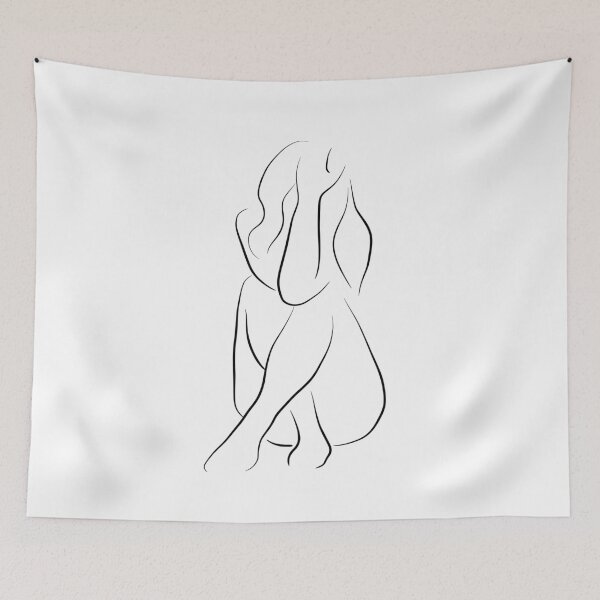 Item preview, Line Art Drawing of a Woman - Coras Turn to Cry designed and sold by Melody Watson.