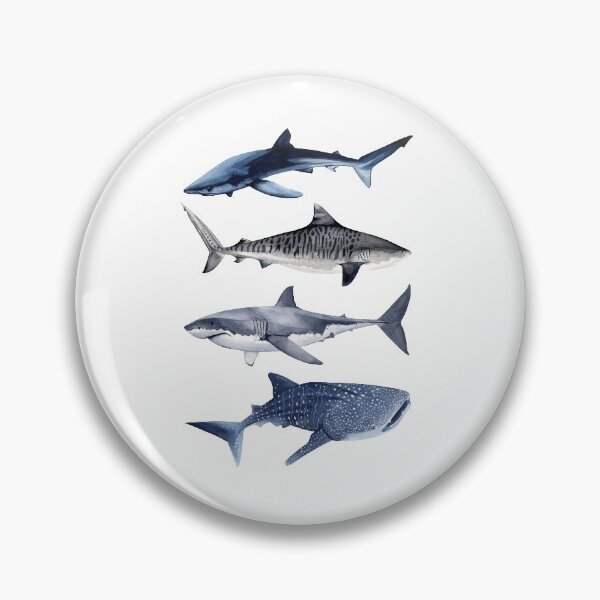 Item preview, SHARKS IV-blue, tiger, white and whale sharks designed and sold by BEATRIZ ABAITUA.