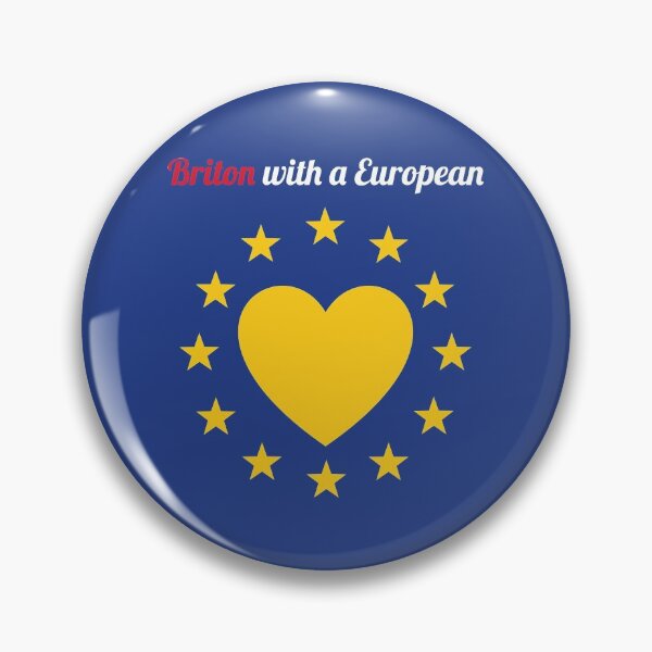 Item preview, British with a European heart - Brexit - back to the EU - red - white - yellow designed and sold by KiwiBrush.