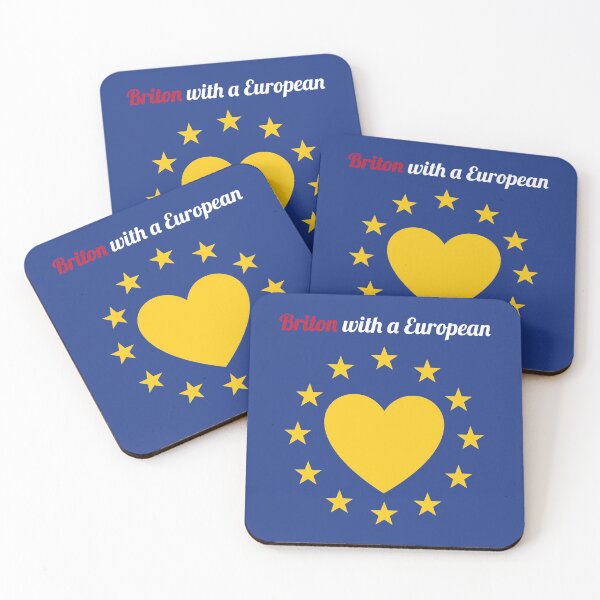 Item preview, British with a European heart - Brexit - back to the EU - red - white - yellow designed and sold by KiwiBrush.