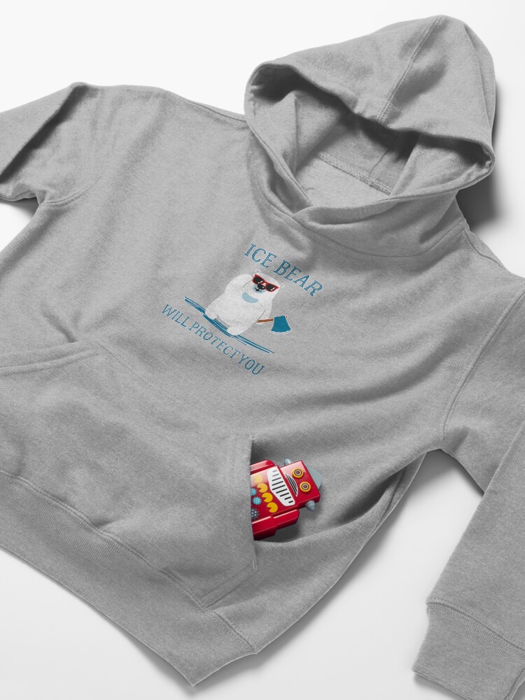 Alternate view of Ice Bear Will Protect You Kids Pullover Hoodie