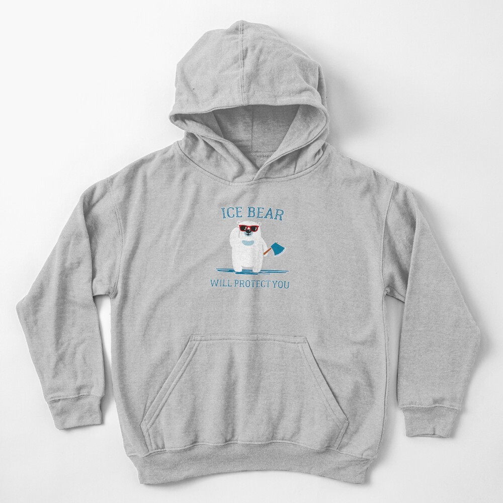Ice Bear Will Protect You Kids Pullover Hoodie