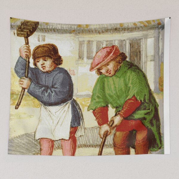 Aperçu de l'œuvre Cleaning time Medieval design créée et vendue par Vintage Designs +.
