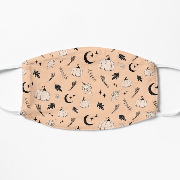 Halloween, pumpkin, moon, stars and leaf Flat Mask