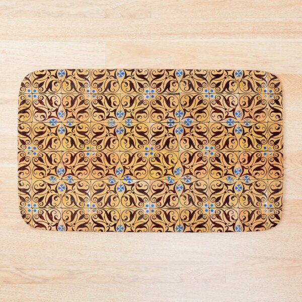Item preview, Portuguese Azulejos Brown Swirl on Orange Ovar designed and sold by Julie Dawn Fox.