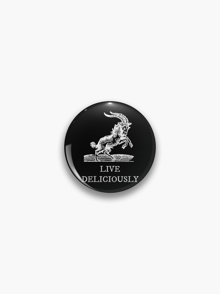Thumbnail 1 of 3, Pin, Live Deliciously designed and sold by spyderfyngers.