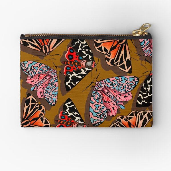 Mustard coloured moths Zipper Pouch