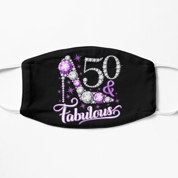 50th Birthday T-shirt. 50 & Fabulous t-shirt for ladies. Mask