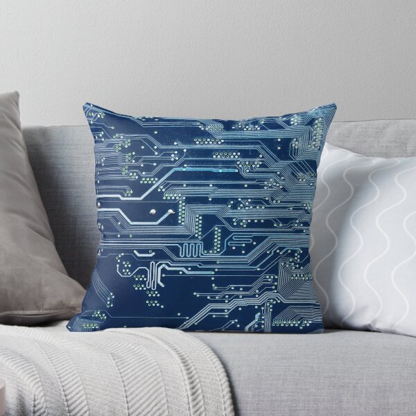 Electronic circuit board Throw Pillow