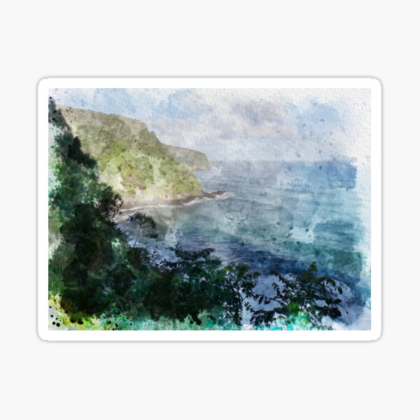 Hana Highway Watercolor Sticker