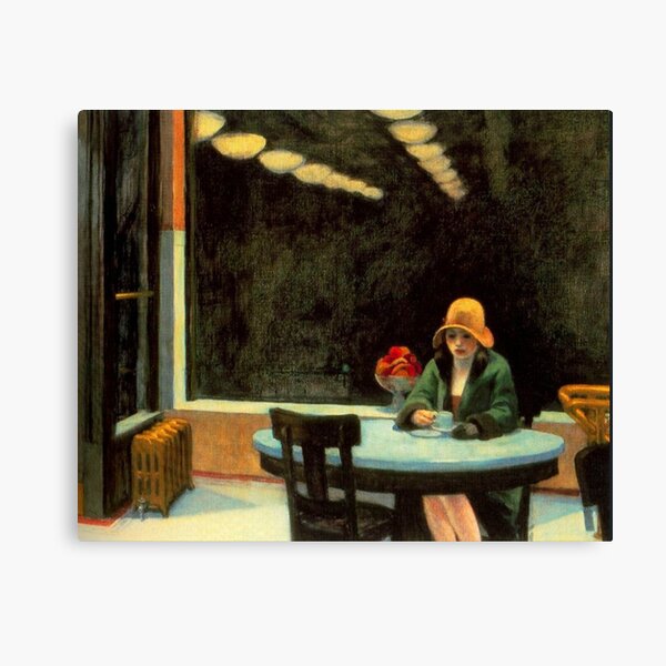 AMERICAN ARTIST. Edward Hopper. Automat. 1927. Canvas Print