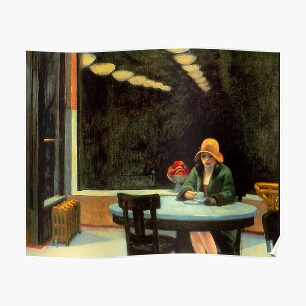 ARTISTA AMERICANO. Edward Hopper. Aparato mecánico. 1927. Póster
