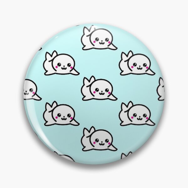 Item preview, Cute Happy Little Kawaii Baby Seal Cub Pattern designed and sold by Robert  Townsend.