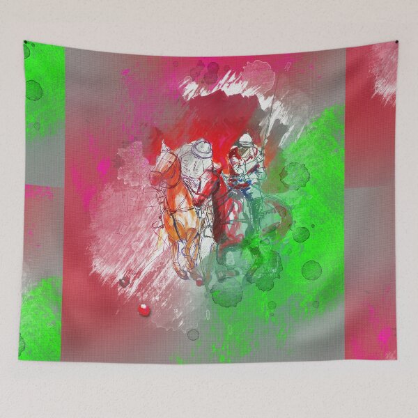 Item preview, polo player red abstract designed and sold by Rhea Silvia Will.
