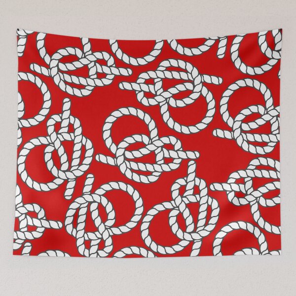 Item preview, Red Nautical Knots Print designed and sold by kapotka.