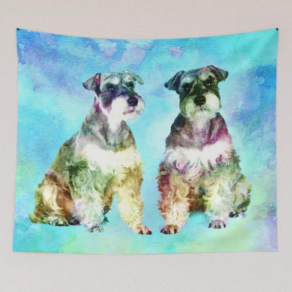 Item preview, Miniature Schnauzer dogs Watercolor Digital Art designed and sold by k9printart.