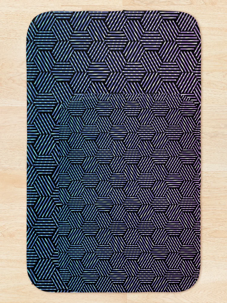 Thumbnail 5 of 6, Bath Mat, Hexagon Rotation Pattern designed and sold by Sitchko.