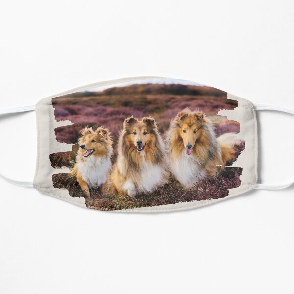 Shelties in the Heather Flat Mask