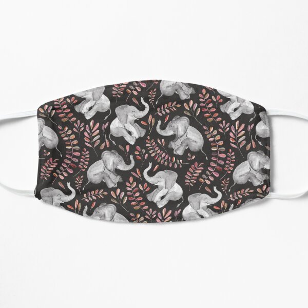 Laughing Baby Elephants – Coral Flat Mask