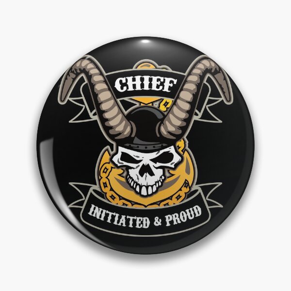 Item preview, Navy Chief - Initiated and Proud with Skull, Old Goat Horns and Anchor designed and sold by hobrath.