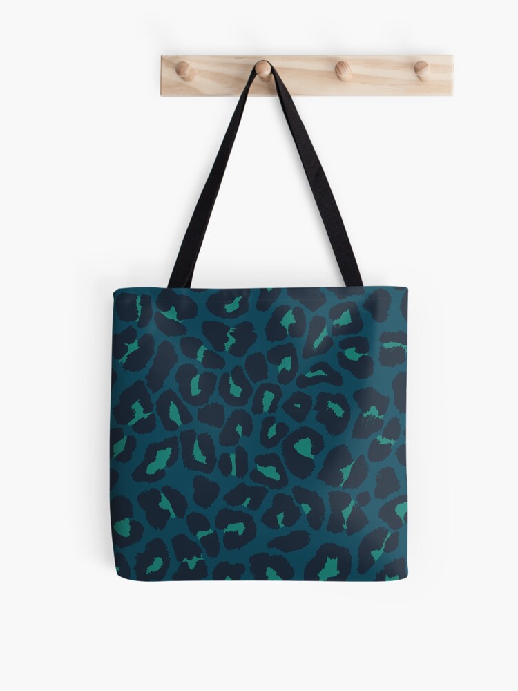 Green Leopard Print Spots Tote Bag