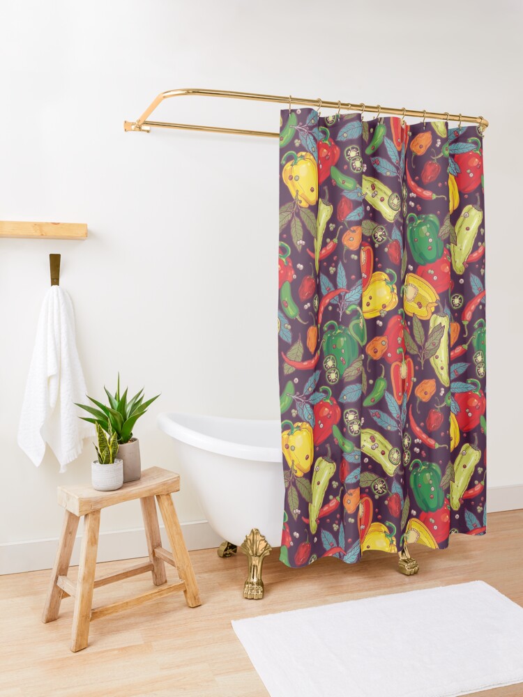 Alternate view of Hot & spicy! Shower Curtain